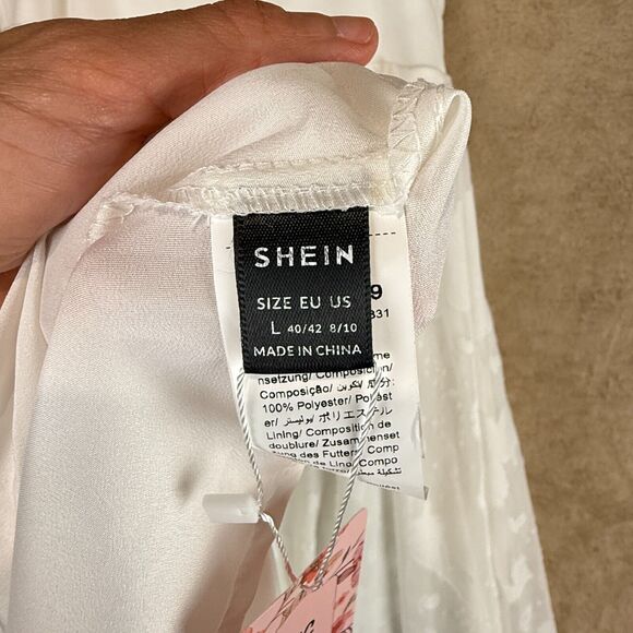 Shein Mod Dress Womens L White Ivory A Line Maxi Corset Bustier Cottage Romantic - Picture 4 of 16